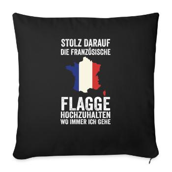 French French France - Sofa pillowcase 17,3'' x 17,3'' (45 x 45 cm) - black - Front