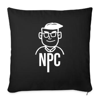 NPC Design Gamer funny Geschenk - Sofakissenbezug 45 x 45 cm - Schwarz - Vorne