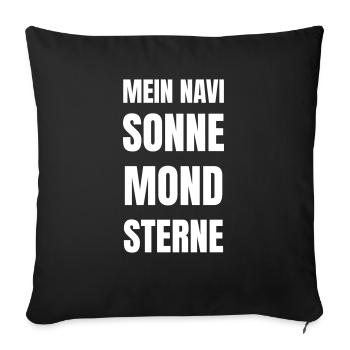My navigation system in nature - Sofa pillowcase 17,3'' x 17,3'' (45 x 45 cm) - black - Front