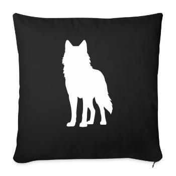 Loup 1 - Housse de coussin décorative 45 x 45 cm - noir - Devant