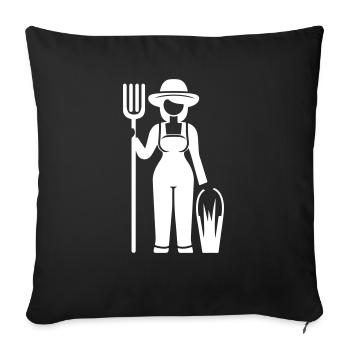 Fermière Femme - Housse de coussin décorative 45 x 45 cm - noir - Devant