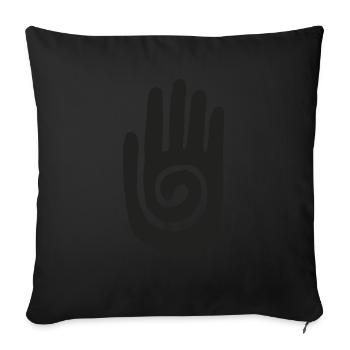 Shaman - Healing Hand & Protection Symbol - Black - Sofa pillowcase 17,3'' x 17,3'' (45 x 45 cm) - black - Front