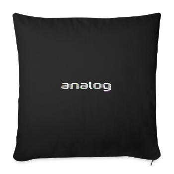 analogique 2 blanc - Housse de coussin décorative 45 x 45 cm - noir - Devant