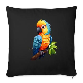 Cute Parrot Baby - Sofa pillowcase 17,3'' x 17,3'' (45 x 45 cm) - black - Front