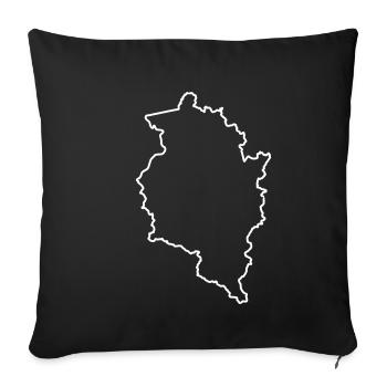 Vorarlberg outline white - Sofa pillowcase 17,3'' x 17,3'' (45 x 45 cm) - black - Front
