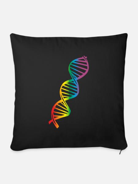 LGBT Regenbogen DNA - Sofakissenbezug 45 x 45 cm - Schwarz