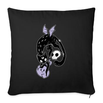 Kawaii Black Spynx Cat Black Metal Nu Goth - Housse de coussin décorative 45 x 45 cm - noir - Devant