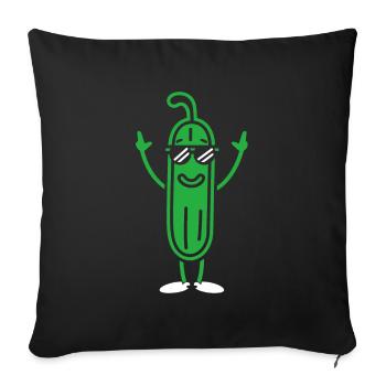 Courgette - Sofa pillowcase 17,3'' x 17,3'' (45 x 45 cm) - black - Front