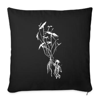 Rêve d'enfants avec des corbeaux - Housse de coussin décorative 45 x 45 cm - noir - Devant