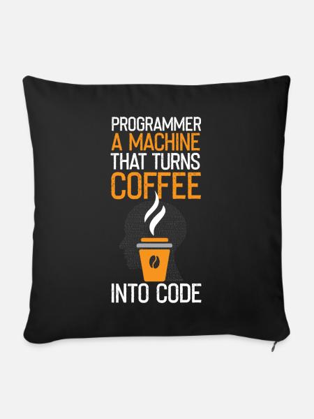 Lustiger Programmierer Spruch - Sofakissenbezug 45 x 45 cm - Schwarz