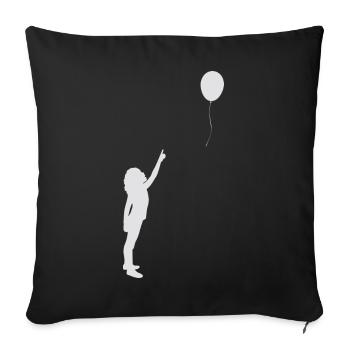 Balloon Girl Street Art Classique - Housse de coussin décorative 45 x 45 cm - noir - Devant