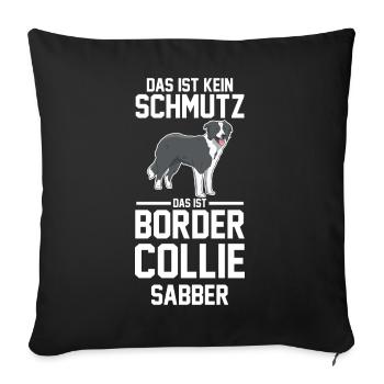 Hund Border Collie - Sofakissenbezug 45 x 45 cm - Schwarz - Vorne