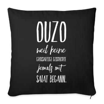 Funny Greek Saying Greece Gift - Sofa pillowcase 17,3'' x 17,3'' (45 x 45 cm) - black - Front