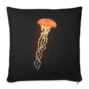 Qualle 2 - Sofakissenbezug 45 x 45 cm - Schwarz - Vorne