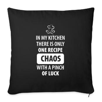 Dans ma cuisine, il n’y a qu’une seule recette chaotique avec - Housse de coussin décorative 45 x 45 cm - noir - Devant