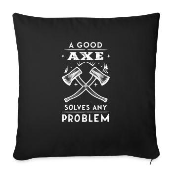 Axt - Sofakissenbezug 45 x 45 cm - Schwarz - Vorne