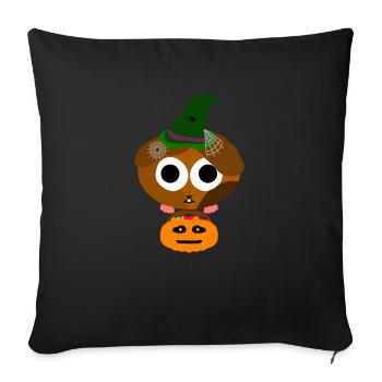 Mignon mouton d’Halloween Guinea! - Housse de coussin décorative 45 x 45 cm - noir - Devant