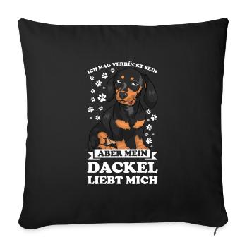 Dackel Hund Dackel Hund Geschenk - Sofakissenbezug 45 x 45 cm - Schwarz - Vorne