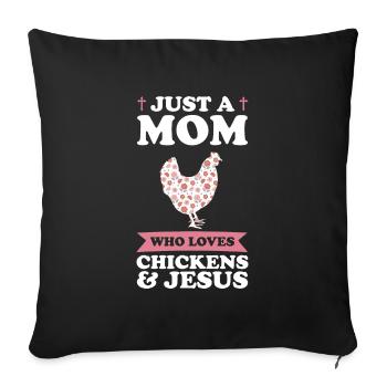 Chicken & Jesus Mom Chicken & Jesus Farming Gesche - Sofakissenbezug 45 x 45 cm - Schwarz - Vorne