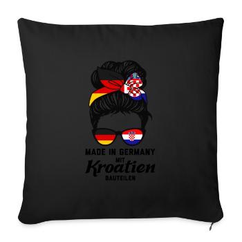 Deutsche Kroatin Kroatien Geschenk - Sofakissenbezug 45 x 45 cm - Schwarz - Vorne