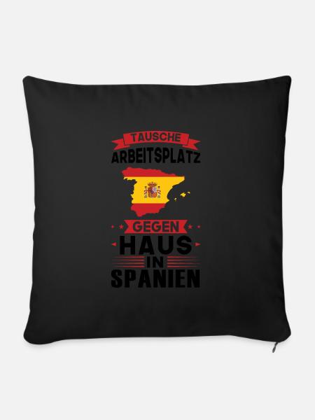 Spanien Flagge spanisch Geschenk - Sofakissenbezug 45 x 45 cm - Schwarz