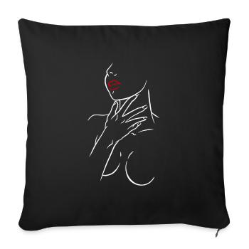 Femme sexy - Housse de coussin décorative 45 x 45 cm - noir - Devant