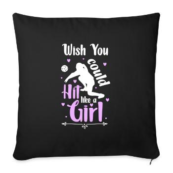 Volleyball Player Training - Sofa pillowcase 17,3'' x 17,3'' (45 x 45 cm) - black - Front