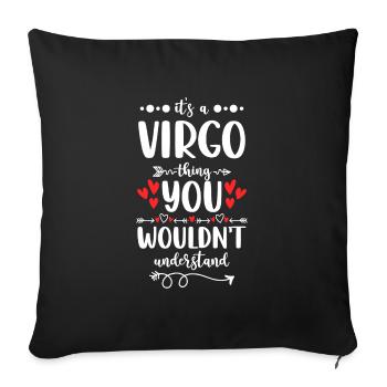 Horoscope Anniversaire Terre Septembre - Housse de coussin décorative 45 x 45 cm - noir - Devant