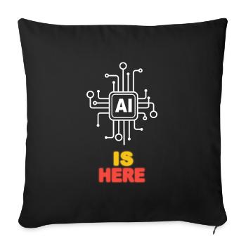 L’IA EST LÀ - Housse de coussin décorative 45 x 45 cm - noir - Devant