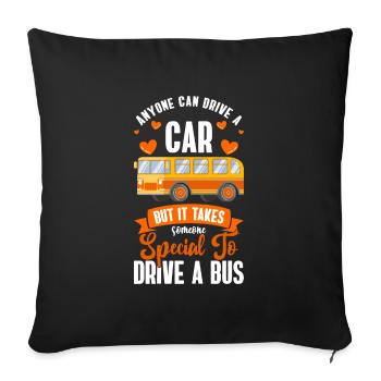Chauffeur Chauffeur de bus Transports en commun - Housse de coussin décorative 45 x 45 cm - noir - Devant