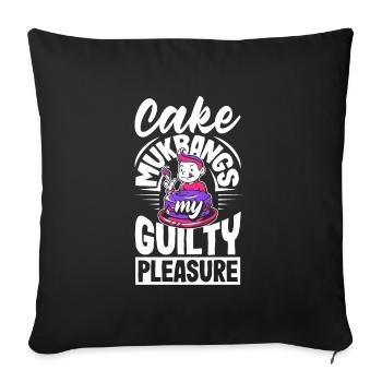 Mukbang et gâteau - Housse de coussin décorative 45 x 45 cm - noir - Devant