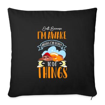 Sommeil paresseux - Housse de coussin décorative 45 x 45 cm - noir - Devant