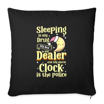 Sleeping, slumbering, sloth, tired - Sofa pillowcase 17,3'' x 17,3'' (45 x 45 cm) - black - Front