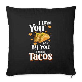 Taco Food Latino Burrito - Sofa pillowcase 17,3'' x 17,3'' (45 x 45 cm) - black - Front