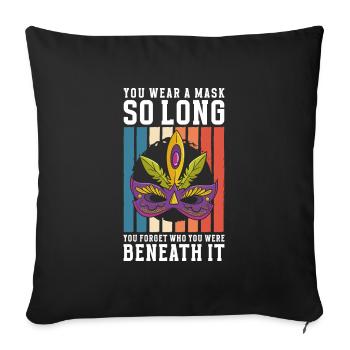 Disguise Celebration Carnival Second Face - Sofa pillowcase 17,3'' x 17,3'' (45 x 45 cm) - black - Front
