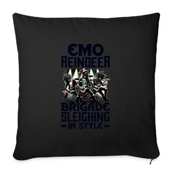 Emo Reindeer Brigade Sleighing in Style Emocore - Sofa pillowcase 17,3'' x 17,3'' (45 x 45 cm) - black - Front