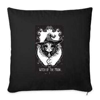 Witch of the Moon oracle card - Sofa pillowcase 17,3'' x 17,3'' (45 x 45 cm) - black - Front