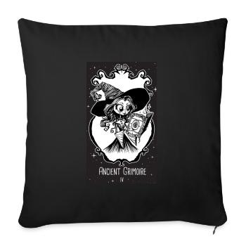 Ancient Grimoire carte d'oracle - Housse de coussin décorative 45 x 45 cm - noir - Devant