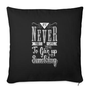 Bâtonnets bonne mine sans fumée Arrêtez - Housse de coussin décorative 45 x 45 cm - noir - Devant