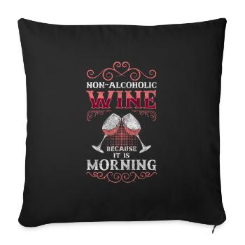 Alcool Non Merci les ivrognes - Housse de coussin décorative 45 x 45 cm - noir - Devant