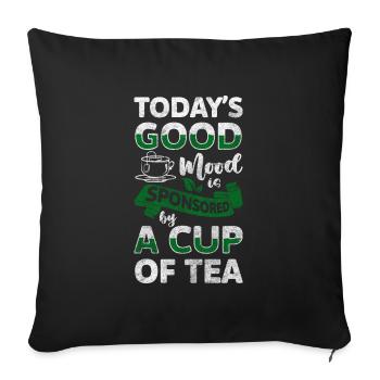 Tea Time Out Heat Teapot - Sofa pillowcase 17,3'' x 17,3'' (45 x 45 cm) - black - Front