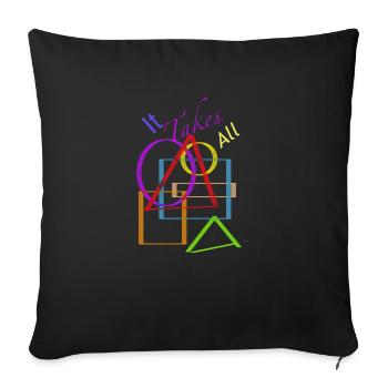 Alle Formen - Sofakissenbezug 45 x 45 cm - Schwarz - Vorne