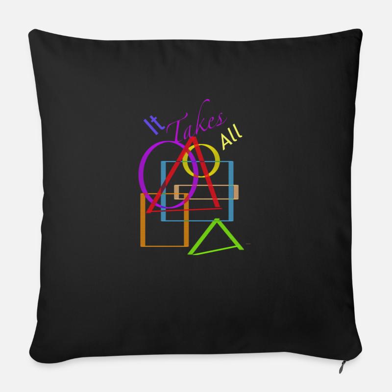 Alle Formen - Sofakissenbezug 45 x 45 cm - Schwarz