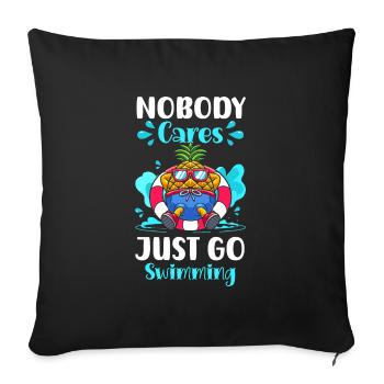 Baignade dans l’eau Maillots de bain - Housse de coussin décorative 45 x 45 cm - noir - Devant