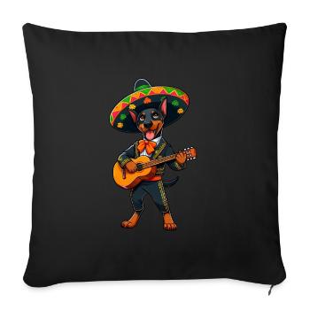 Mariachi Kleidung Cinco de Mayo Dobermann Mexiko - Sofakissenbezug 45 x 45 cm - Schwarz - Vorne