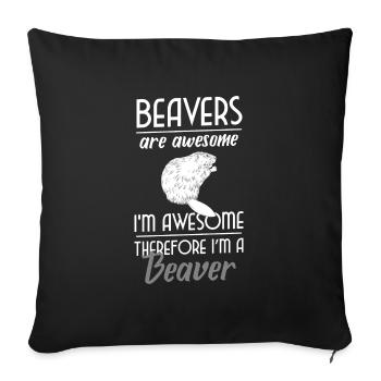 Rodent Dam Animal Welfare Zoo - Sofa pillowcase 17,3'' x 17,3'' (45 x 45 cm) - black - Front