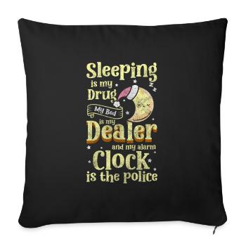 Sleeping Late Sleeper Resting Pillow - Sofa pillowcase 17,3'' x 17,3'' (45 x 45 cm) - black - Front