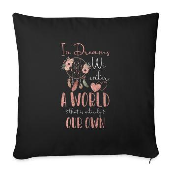 Dream Motivation Love - Sofa pillowcase 17,3'' x 17,3'' (45 x 45 cm) - black - Front