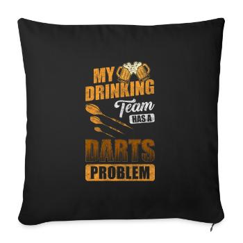 Joueur de fléchettes Bullseye - Housse de coussin décorative 45 x 45 cm - noir - Devant