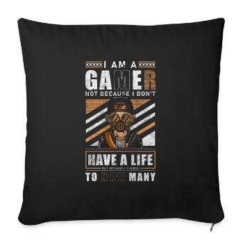 Jeu Gamer Player League - Housse de coussin décorative 45 x 45 cm - noir - Devant